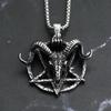 Vintage Domináns Rozsdamentes Acél Viking Fekete Bikafej Medál Nyakláncok Férfiaknak Fiúknak Személyiség Amulett Állat Ékszer Ajándék