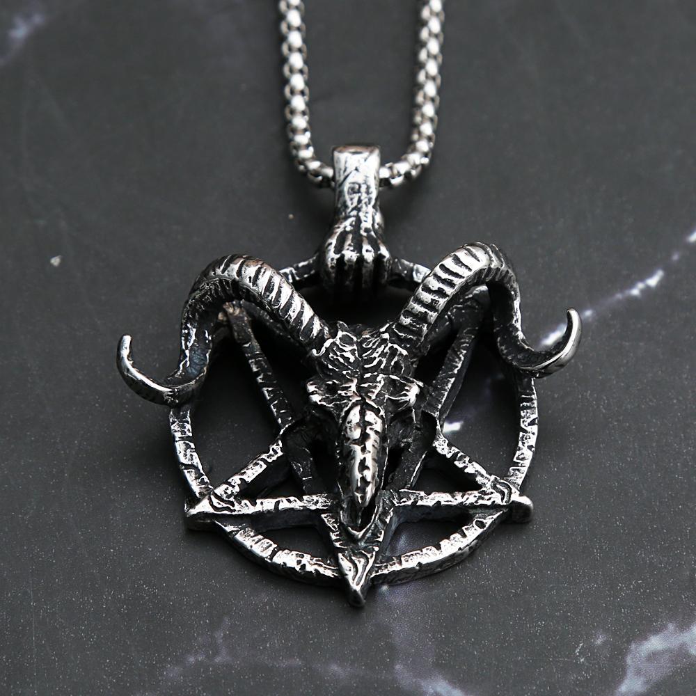Vintage Domináns Rozsdamentes Acél Viking Fekete Bikafej Medál Nyakláncok Férfiaknak Fiúknak Személyiség Amulett Állat Ékszer Ajándék