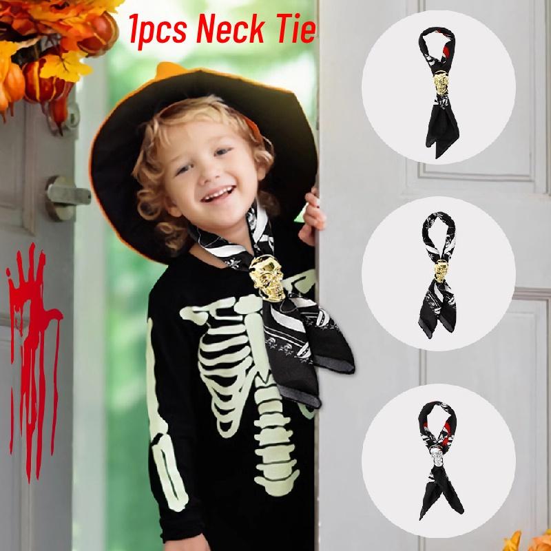 Adults Kids Halloween Pirate Skull Neckties Makeup Costumes Decor Dress Up Props