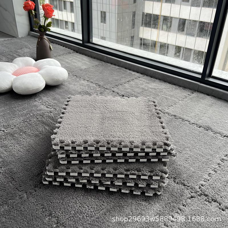 Soundproof Plush Patchwork Carpet: Bedroom & Living Room Rug, Free Cut, Silent Bedside Mat