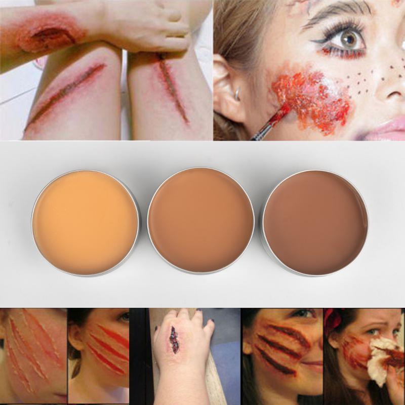 Modellier-Hautwachs-Set für Film- und TV-Make-up: Halloween Messerwunde, Narbe, Blut, Augenbrauen- und Nasenkorrektor.