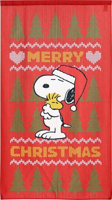 Noren Kobo Noren Stylish Snoopy Tapestry 85cm Wide X 150cm Room Privacy Christmas PEANUTS Christmas Sweater 98013 Curtain, Poster, Long, Divider,
