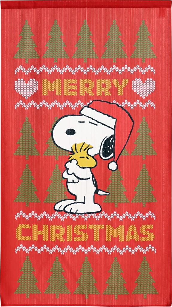 Noren Kobo Noren Stylish Snoopy Tapestry 85cm Wide X 150cm Room Privacy Christmas PEANUTS Christmas Sweater 98013 Curtain, Poster, Long, Divider,