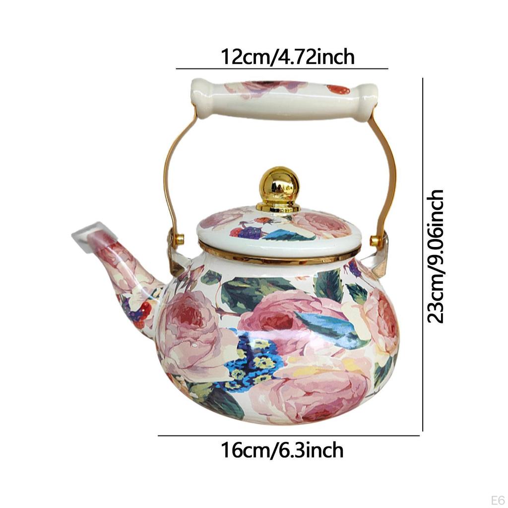 Enamel Tea Kettle 2.5L Teapot Beverage Jug Heat Resistant Water Pitche Thickened for