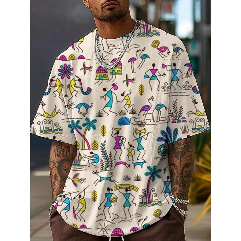 Men's Funny Animal Printed T Shirt Short Sleeved Tees Tops 3D Print Crew Neck Shirts Summer Casual Men's Clothing Apparel