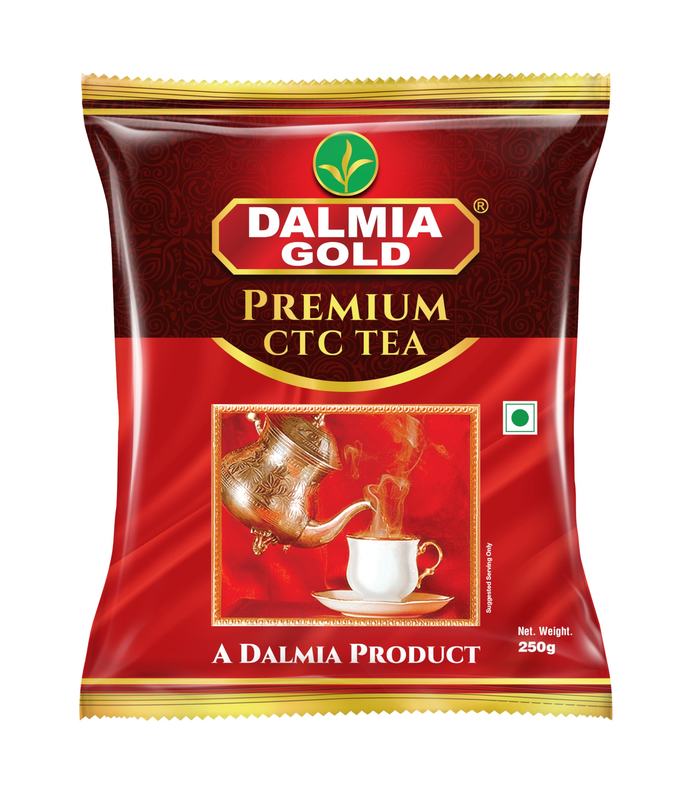 Dalmia Gold Premium Ctc Black, Granule Tea-250 Grams Poly Pack|Blended Ctc Tea|100% Vegetarian|Strong & Aromatic Chai|Pack Of 4, Black Tea
