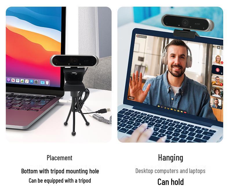 4K HD Portable Webcam with Night Vision & Auto Focus for Office, Home & Online Classes