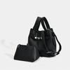Simple commuter handbag bag female, new niche design lychee pattern messenger bag light luxury versatile bucket bag