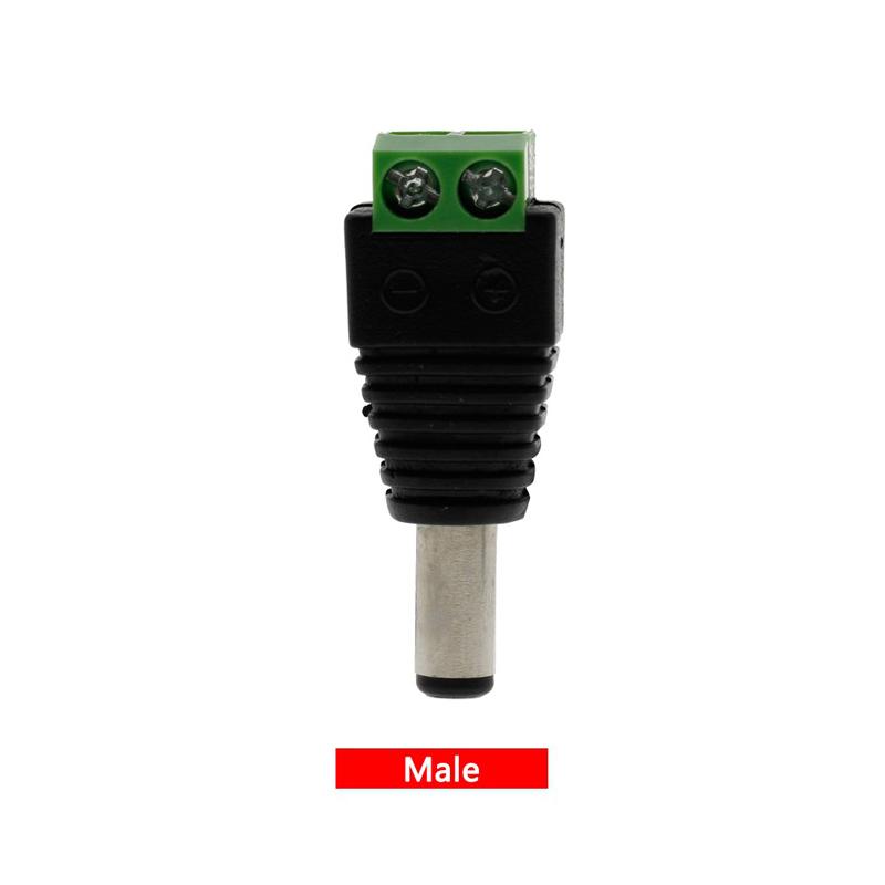 

1Pcs Female Male DC Power Jack Connector Crimp Terminal Block Plug Adapter Connector For 2Pin 5050 3528 Single Color LED Strip
