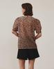 GIEMAR Black Flower Chiffon Blouse Beige