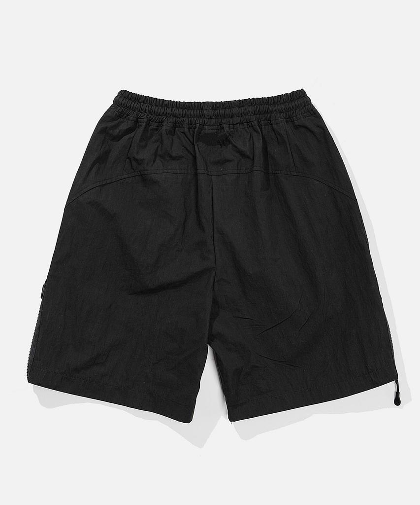 VASTIC Side Zip Wrinkle Half Pants_Black