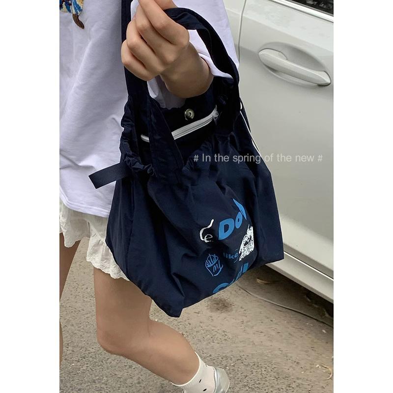 Bag Summer Women's Versatile Underarm Bag 2025 New Large Capacity Alphabet Printed Canvas Bag Casual Shoulder Bag