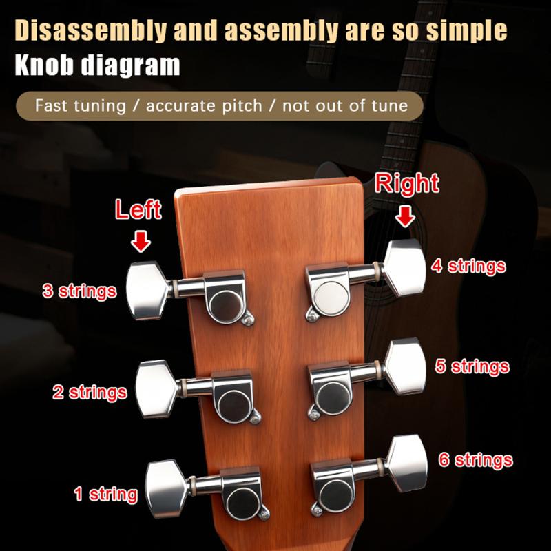 6 Pieces Guitar Tuner Pegs, Tuning Pegs Keys Machine Heads Set, Electric Guitar Tuning Keys, Locking Tuners For Guitar