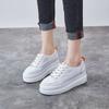Little white shoes women's 2025 spring and summer hollow women's shoes simple and breathable 33-34 small size shoes thick sole inner height increase 