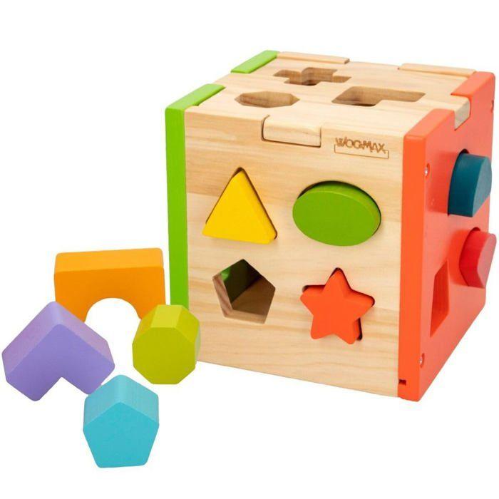 Puzzle en bois pour enfants - WOOMAX - 14 pièces - Bois - 15x15x15 cm - 6 unités - Marron - Âge recommandé: +12 mois