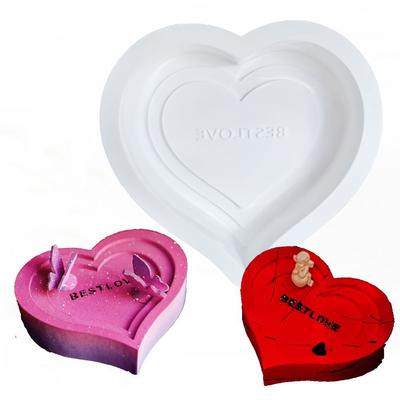 1 Pc Valentine's Day Laminated Love Mousse Silicone Cake Mould, Baking Chocolate French Dessert Mould Fondant Tool