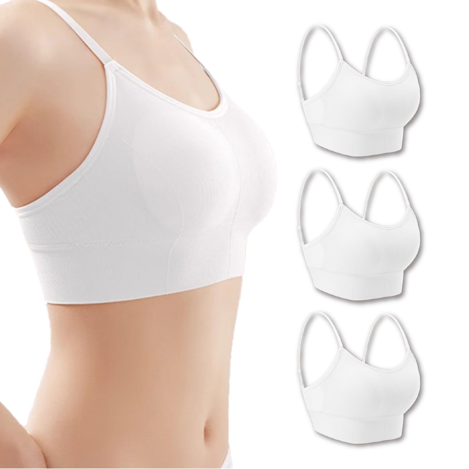 

masamilk Одноразовый Регулируемый Плечевой Индивидуальный Беспроводной Бюстгальтер Съемное Полное Нижнее Белье для и Готовности к Чрезвычайным Ситуациям Бюстгальтеры, 3 шт., Бретели, белый