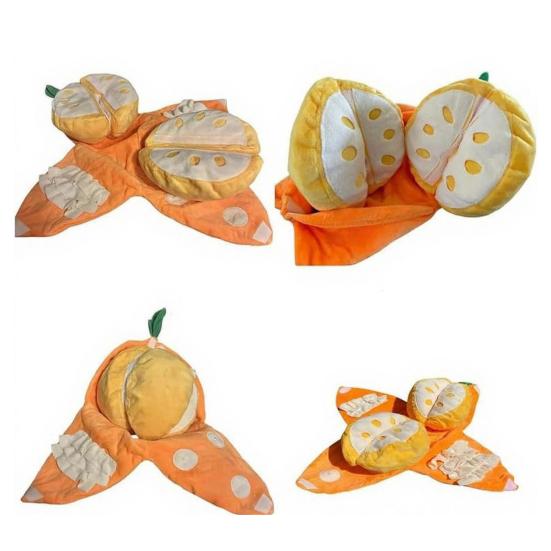 Cane Giocattolo Peluche Nascondino Arancione Anguria Giocattolo Peluche Sonoro 3-in-1 Interattivo Piccolo Medio Cane Tappetino Annusare Peluche con Carta Stropicciata