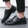 FashionRound Toe Office Social Shoe for Men Leather Casual Dress Shoes Man Black 2024 Style Legitimate Suit Elegant and Classic New 39