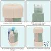 4 in 1 Silicone Travel Bottles Set Dispenser Bottle Leak Proof Portable Refillable Containers for Shampoo Lotion Toiletries