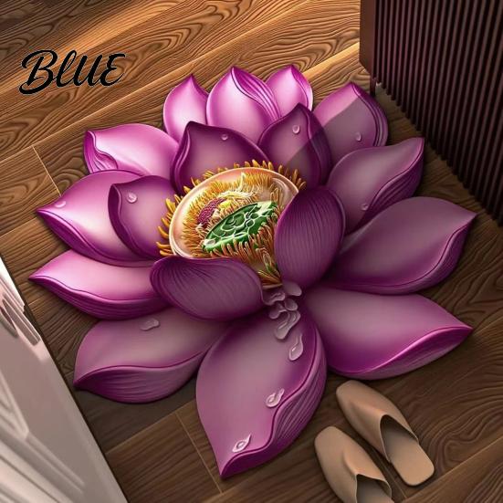 High Precision Printed Resistant Dirt Design Anti-Slip 3D Flower Floor Mat Waterproof Abrasion Rug Kneeling