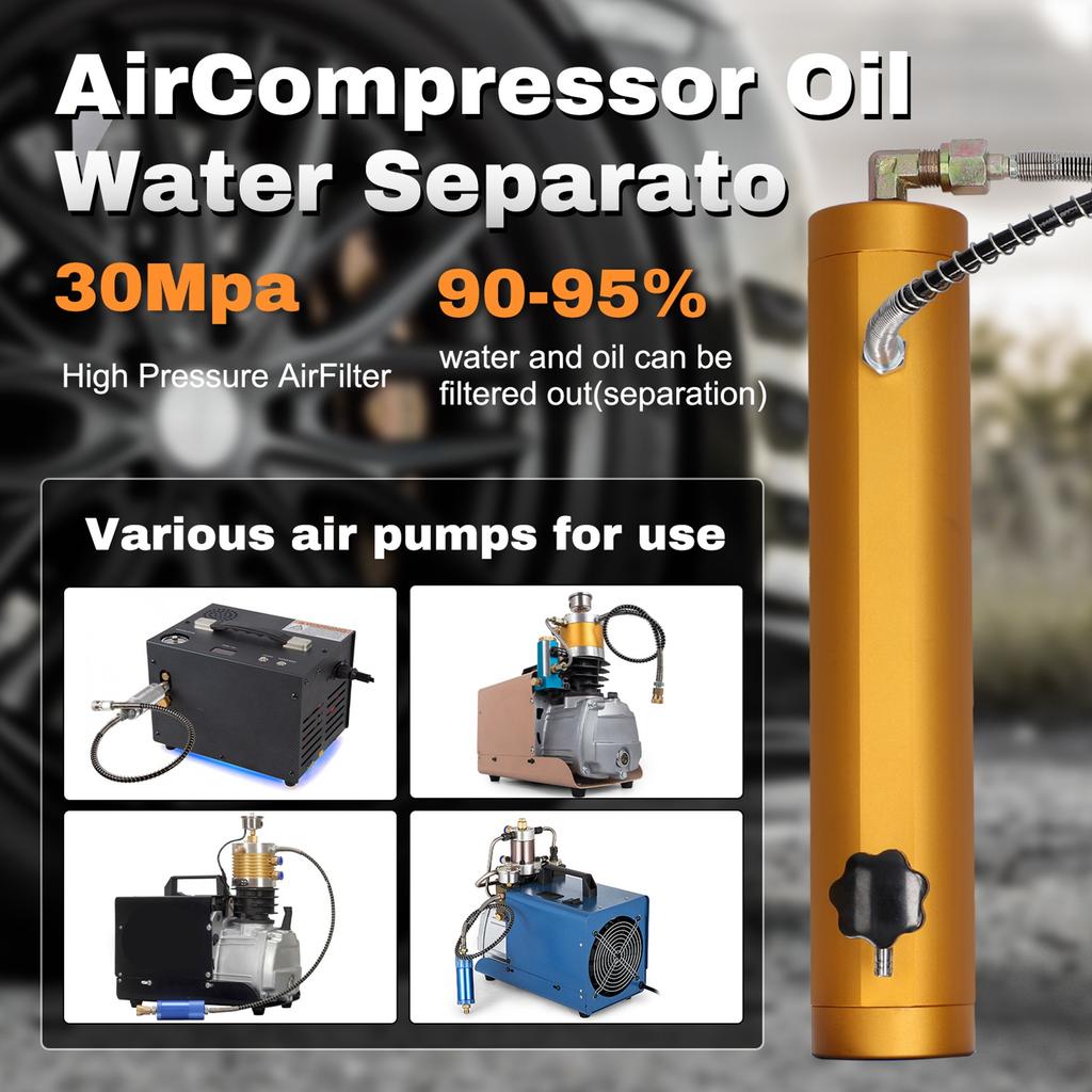 30Mpa Oil Water Separator Easy To Install Aluminum Air Compressor Pump High Pressure Filter