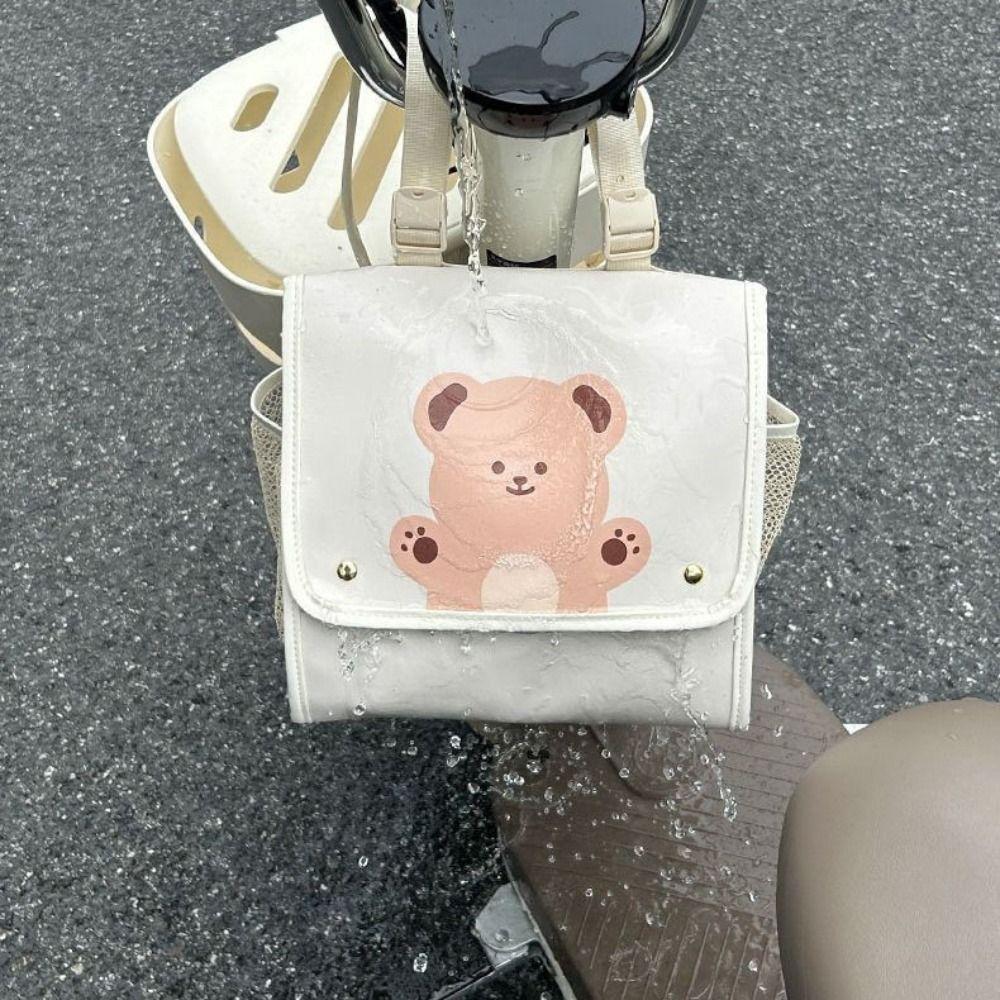 Side Pocket Electric Vehicle Hanging Bag PU Universal Storage Bag Water Cup Hanging