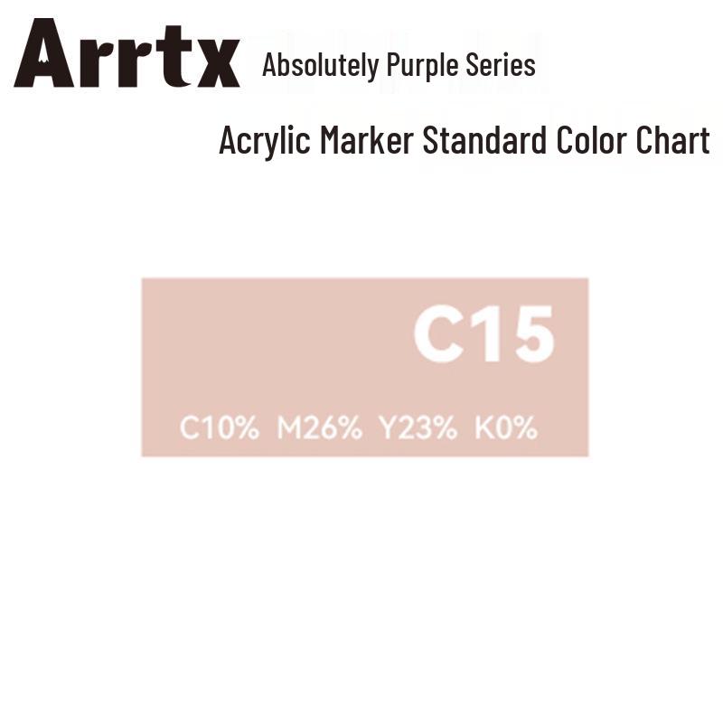 Arrtx Ataishi Akrylový marker s měkkým hrotem, Jeden kus, Absolutní fialová, Styl A/B, 30 barev, Voděodolný, Rychleschnoucí, Krycí.