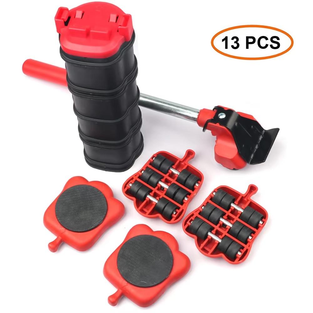 New Heavy Duty Furniture Lifter Transport Tool Furniture Mover Set 4 Move Roller 1 Wheel Bar for Lifting Moving Furniture Helper