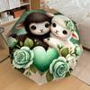 1pc Sheep Love Automatic Open/Close Umbrella with Windproof, 8-Rib Sturdy Canopy, Durable Ribs, Fashionable Design1225A
