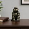 Gorilla Resin Statue, Sitting Monkey Figurine Sculpture, Industrial Home Decor for Living Room Office Desk Bookshelf, Industrial Modern Home Decor