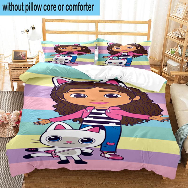 3PCS Colorful Friends Dollhouse 3pcs Bedding,Including 3PCS Duvet Cover And 2pcs Pillowcases Perfect for Christmas,Ideal for Bedroom, Dormitory