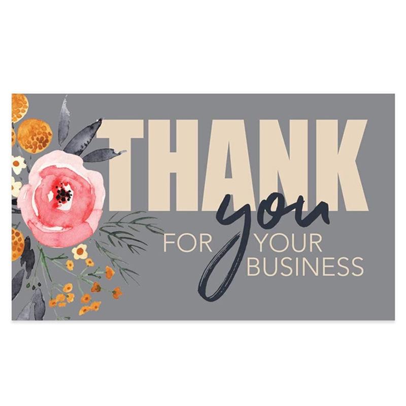 Pink 'Thank You' Cards - 50 Sheets/Pack for Gift Boxes, Decorations, and Postcards
