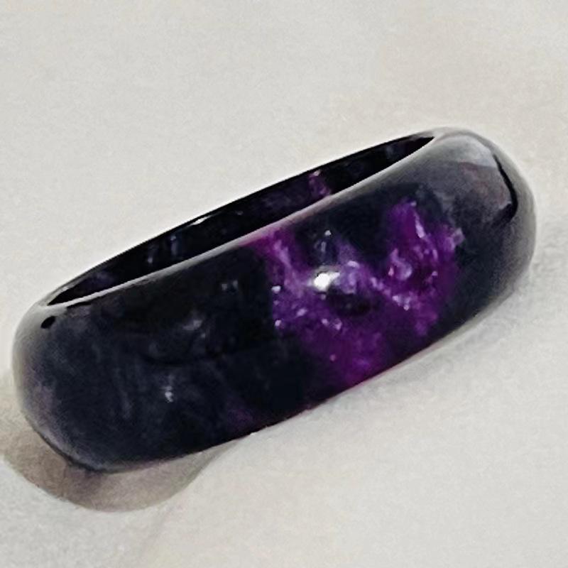 Colorful Rainbow Acrylic Resin Ring – Trendy European & American Style for Women