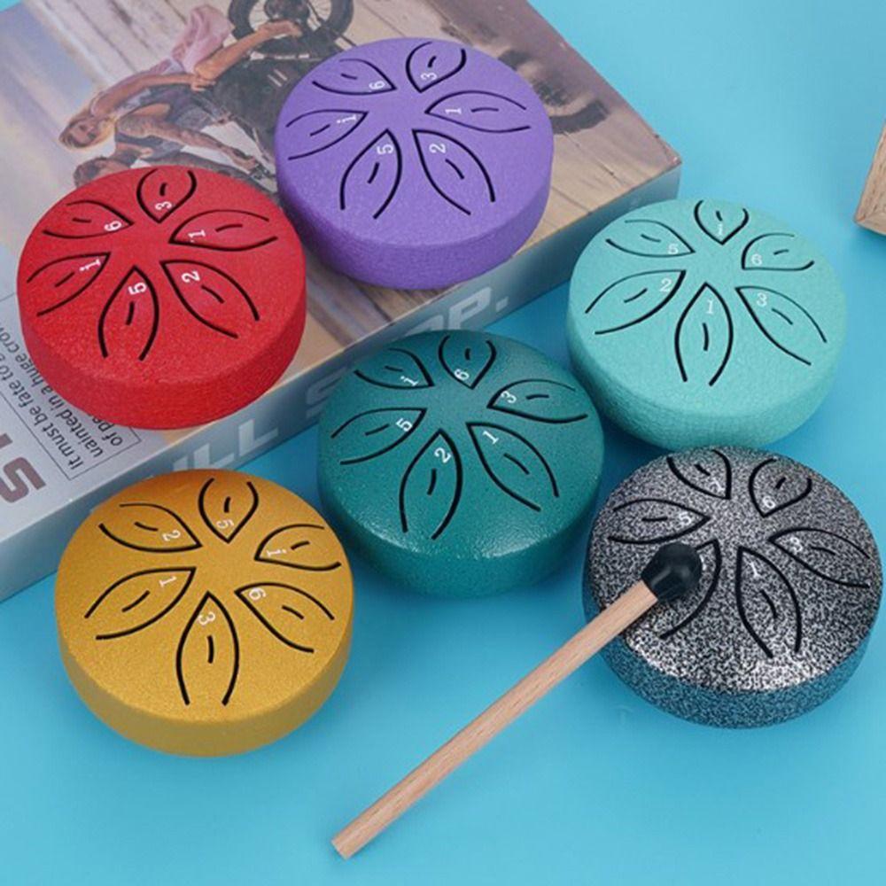 3 Inch Mini Hand Pan Drums 6-Tone Meditation Drum Steel Tongue Drum Set  Beginner