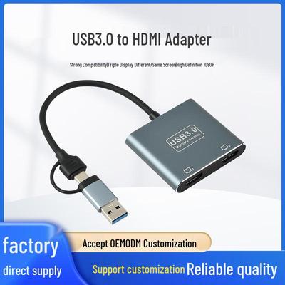 USB To Dual HDMI Converter with MST Triple Display Support and USB 3.0 Dual HD Output.