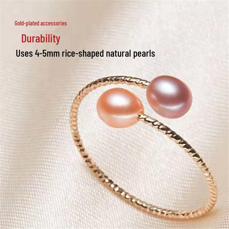 

Adjustable Women s Colorful Freshwater Pearl Ring - Elegant and Chic Design
