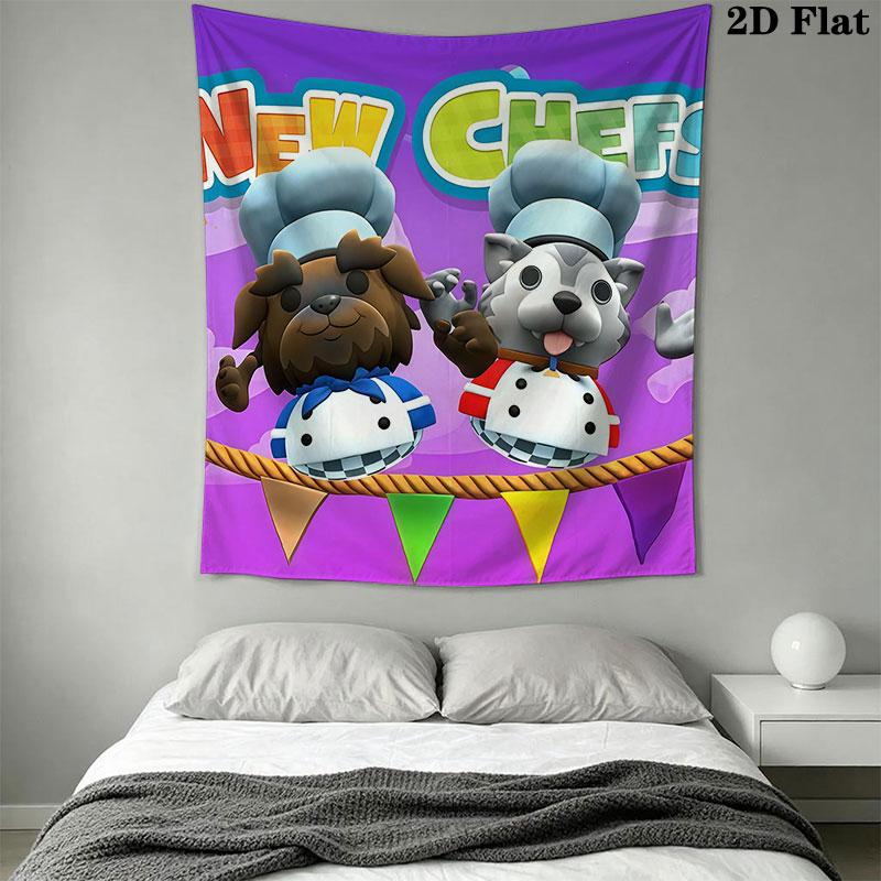 Overcooked Wall Hanging Printed Fabric Blanket Decorative Tapestries for Bedroom Living Room Home Decor