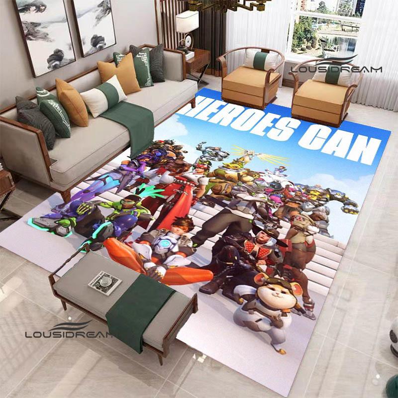 2026 Game Overwatch Printed Carpet Game Room Bedroom Non -slip Carpet Photography Prop Kawaii Rug Area Rug Birthday Gift