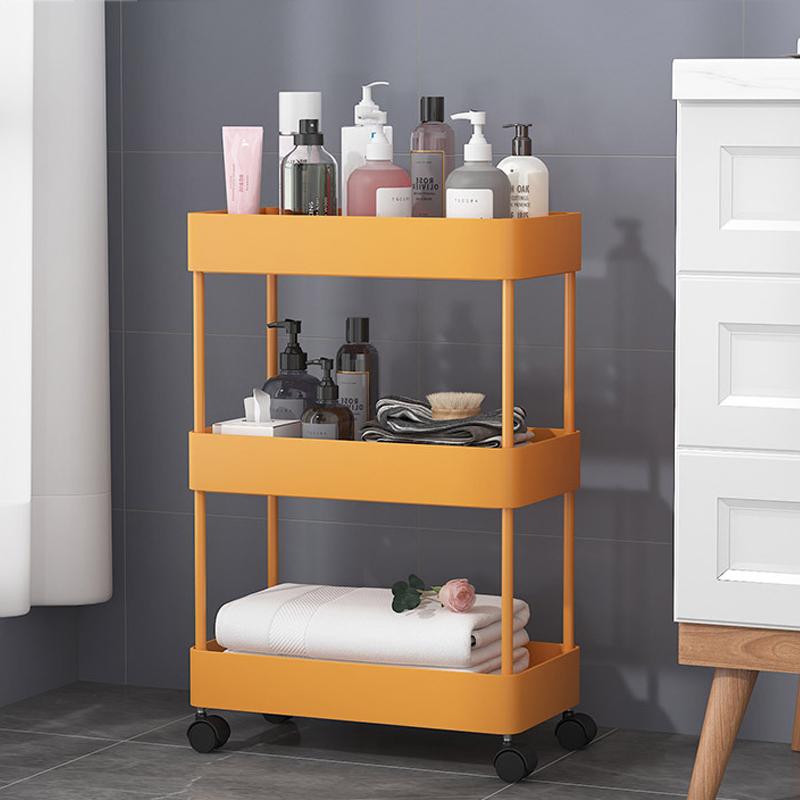 4-lagiges Aufbewahrungsregal mit schmaler Lücke, schmaler Aufbewahrungswagen mit Radwagen, Küchen- und Badezimmerregale, Organizer, mobiles Regal