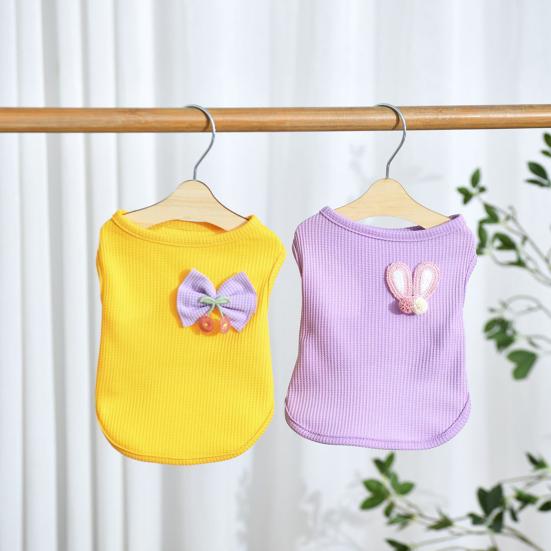 Summer Pet T-shirt Breathable Sleeveless Round Solid Color Medium Dog Collar Small Puppy Tee Shirt Clothes Pet Supplies