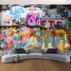 3d Graffiti Large Mural Fashion Style Trend Street Wall Mural Brick Graffiti Wallpaper Kids Bedroom Murals Home Decor