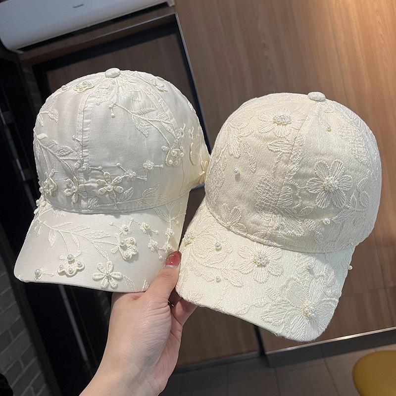 Spitzenblumen-Bestickte Baseballkappe Für Damen Herren Sonnenschutz Sommer Lässiges Accessoire