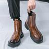 Mode Herrenstiefel Klassische Chelsea Boots Schwarz-braun Herren Dicksohlige Langlebige High-Top Mode Markenstiefel Outdoor Arbeitsstiefel Größen 38-46