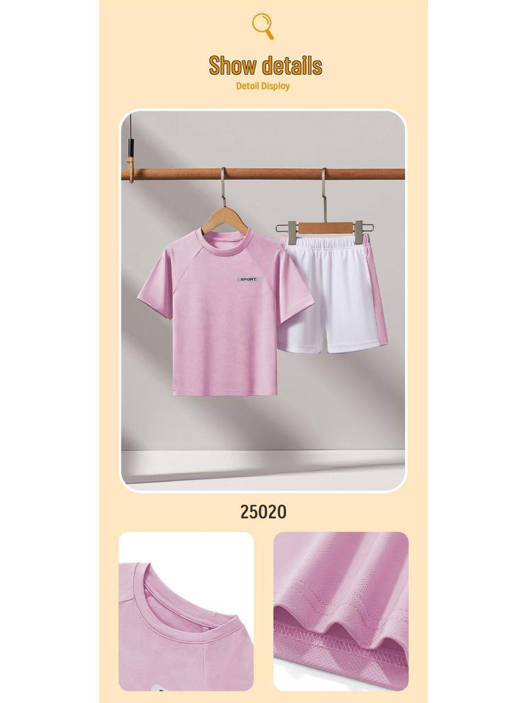 Girls' Quick-Dry Summer Sports Set - Ice-Feel Fabric, Ages 2-5