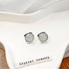 Silver Needle Korean Style High-End Jelly Color Geometric Earrings – Sweet, Fresh, Versatile Square & Round Stud Design