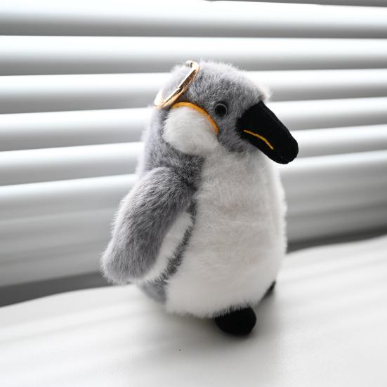 Realistic Penguin Plush Keychain with Metal Ring Soft Stuffed Animal Doll Cute Bag Accessory Stress Relief Gift for Kids Zoo Lovers