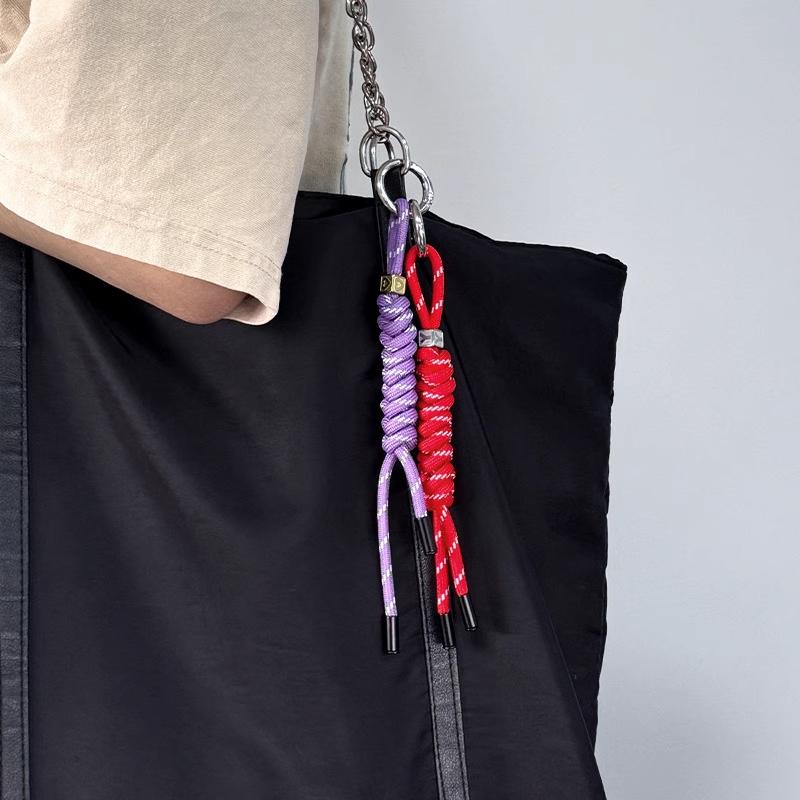 Diy Hand-Woven Mobile Phone Bag Lanyard With 5Mm Thick Colored White Dot Round Cord