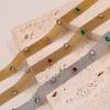 Personalized Versatile Small Fragrance Irregular Zircon Inlaid Stainless Steel Fashion Simple Necklace Bracelet Female