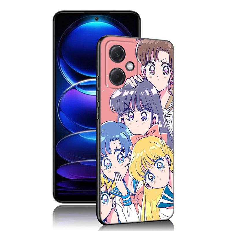 Θήκη Κινητού Σιλικόνης Μαύρη Anime Sailor Moon Για Xiaomi Redmi Note 10 11 11S 12 13 4G 8 9 11T Pro 5G Plus 8T 9S 10S 12S